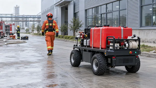 UWB Automatic Following for a Firefighting Water-Tank Cart